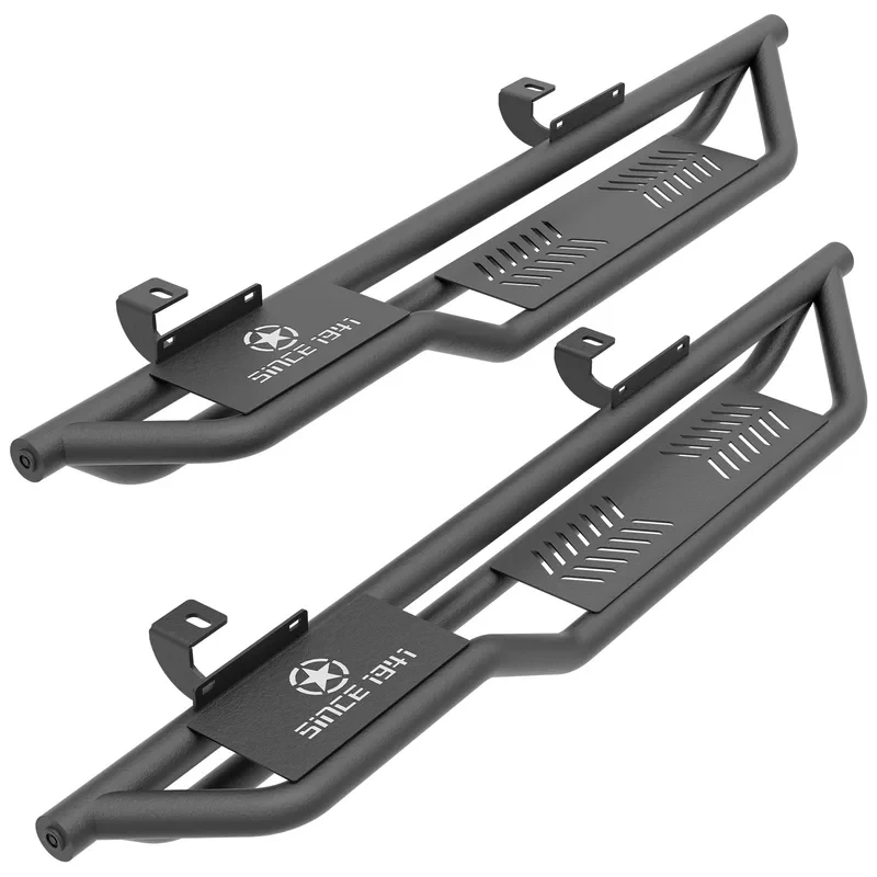 High Quality Side Steps Heavy Duty Steel Textured Black Two Stairs Design Fit 2007-2018 Wrangler JK 2 Doors