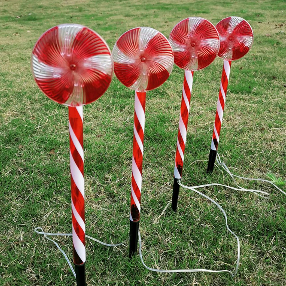 Lámpara de camino de caña de caramelo Led Solar creativa, luces de piruleta al aire libre para Navidad, vacaciones de Año Nuevo, decoración del hogar, 8 modos