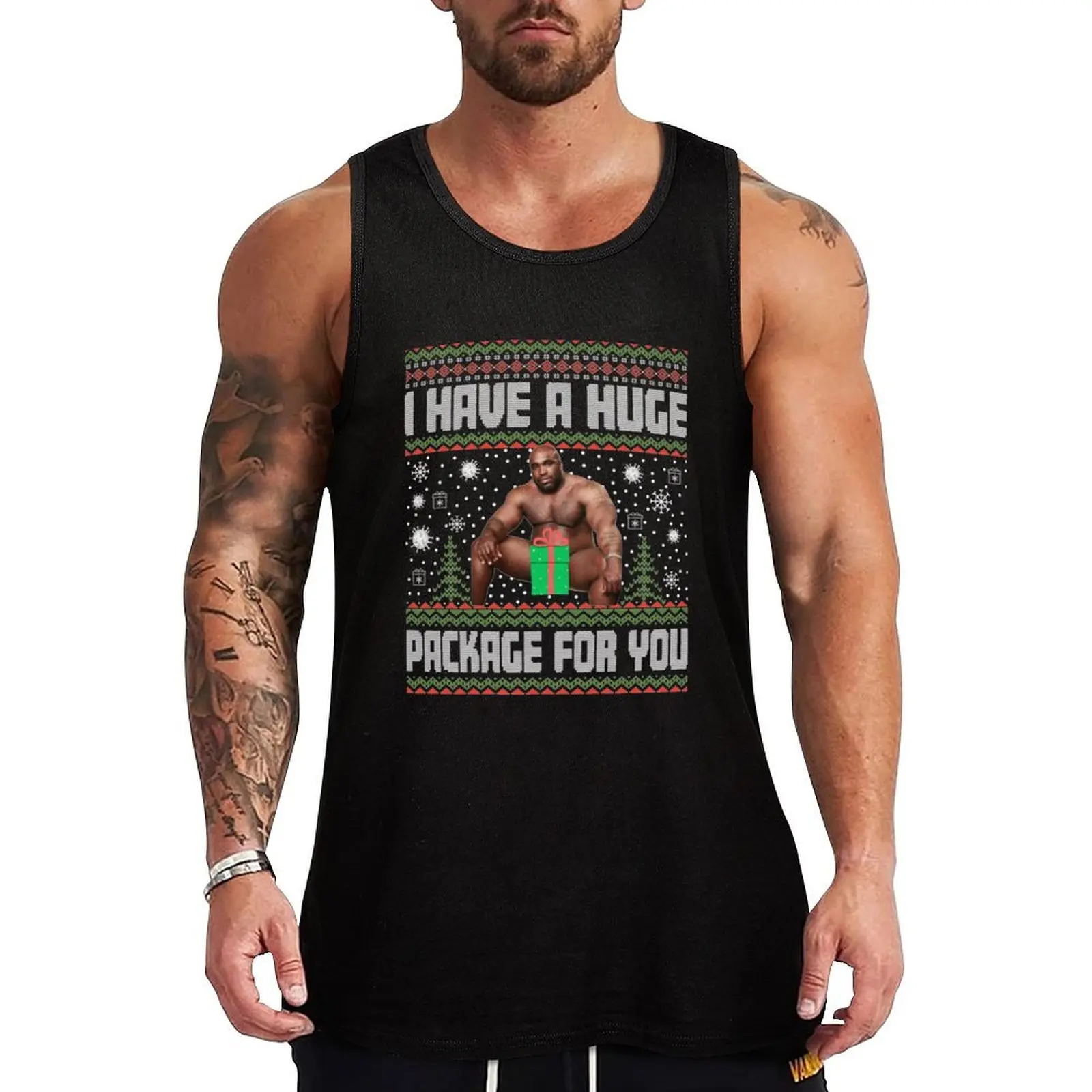 

Barry Wood Christmas Sweater, I Have A Huge Package For You, Cute Club Griswold, Regret Nothing Xmas Tank Top singlet for men