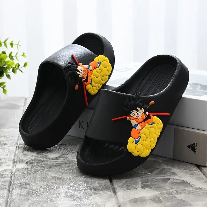 Sandal Dragon Ball Son Goku Anime Anak-anak Musim Panas Dalam Ruangan Anti-selip Sepatu Rumah Bersol Tebal Sandal Luar Ruangan Sandal Kamar Mandi