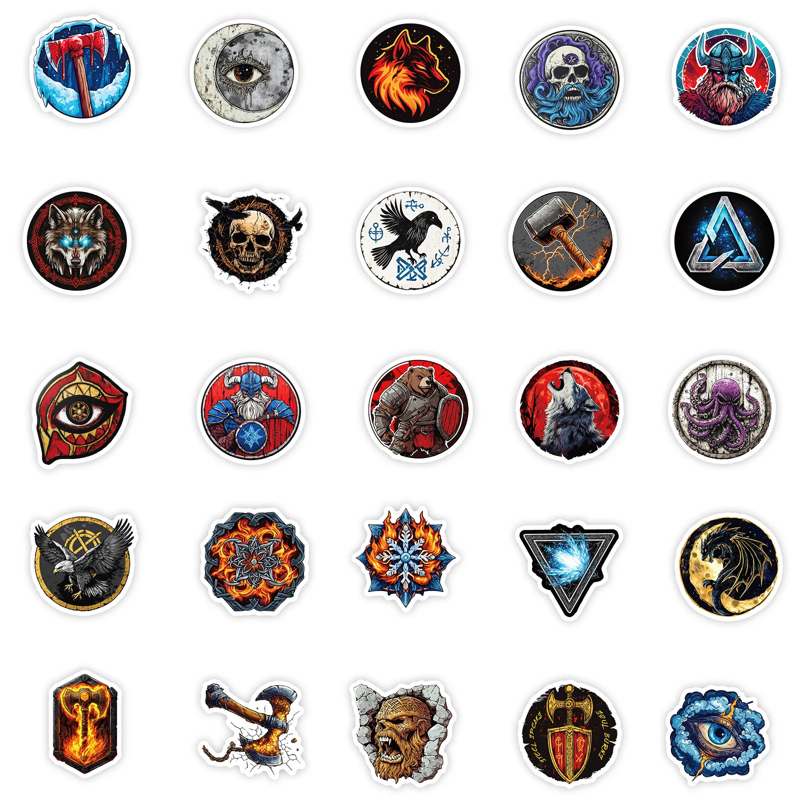 

50PCS Nordic Vikings Graffiti Stickers Cartoon Creative Decal Kids Toy DIY Water Cup Scrapbook Luggage Guitar Phone Case