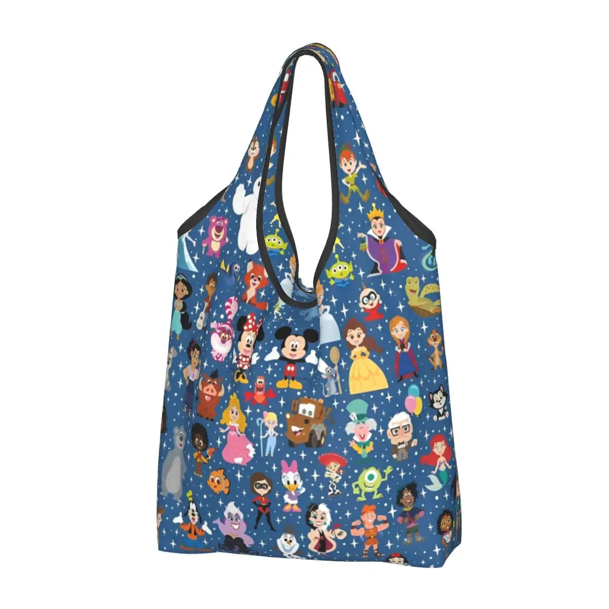 

Reusable Mickey Shopping Bags for Groceries Foldable Friends Princess All characters Grocery Bags Washable Large Tote Bags