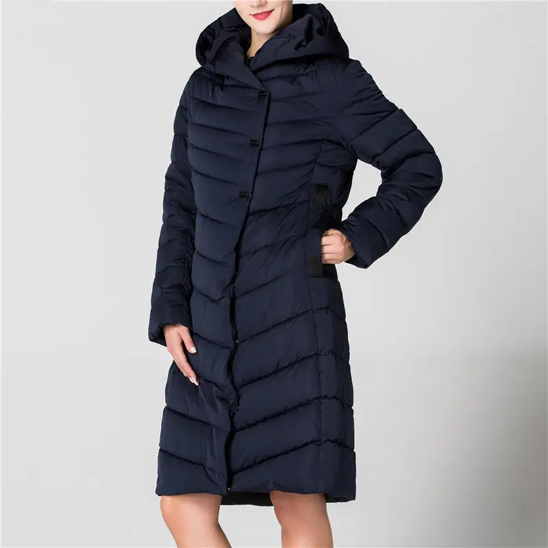 High Quality Jacket Women Autumn Winter Solid Cotton Coat Female Long Sleeve Parkas With Hood Slim Long Jackets For Women