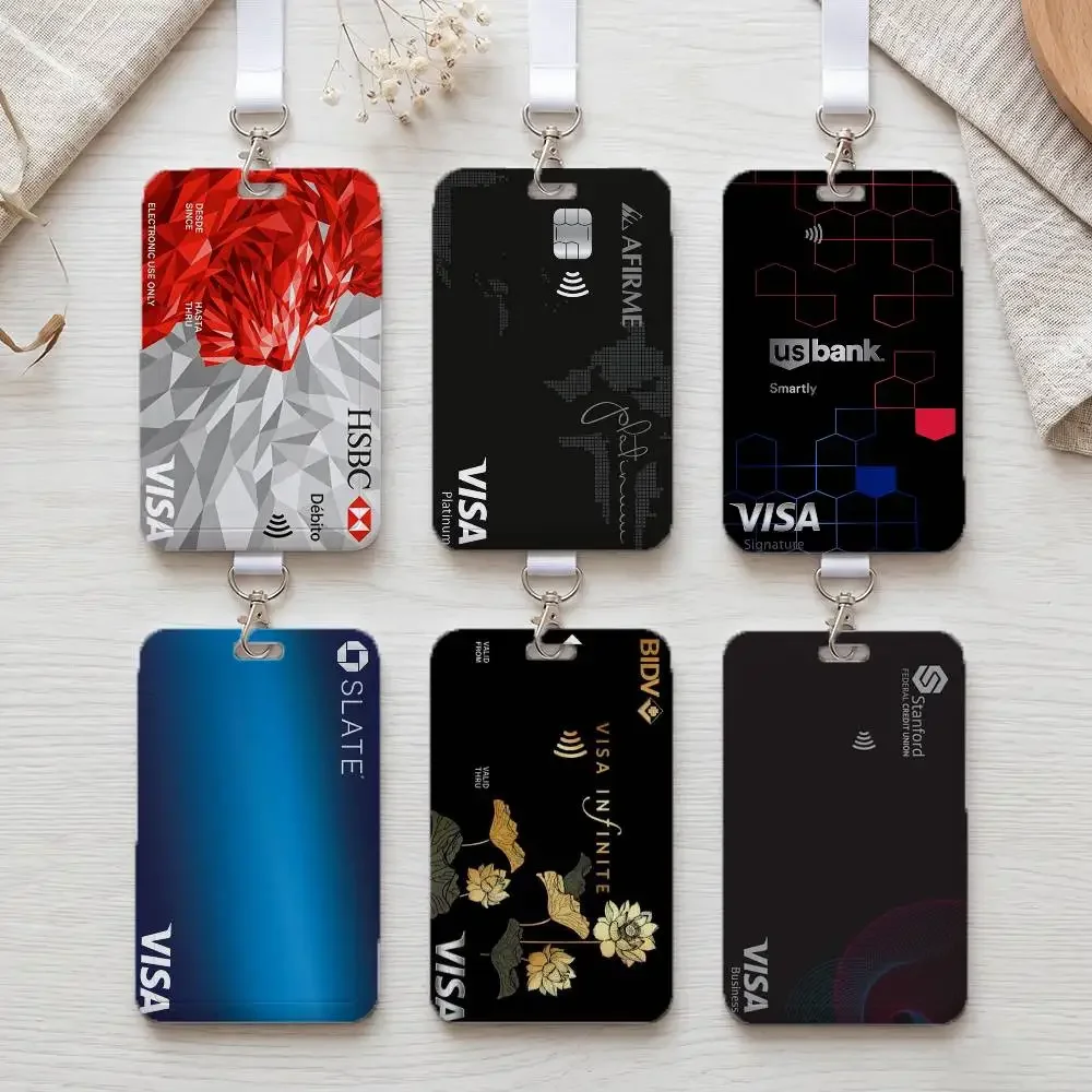 Fashion V-VISA-A Fashion ID Card Holder Business Work Card Sleeve Protector