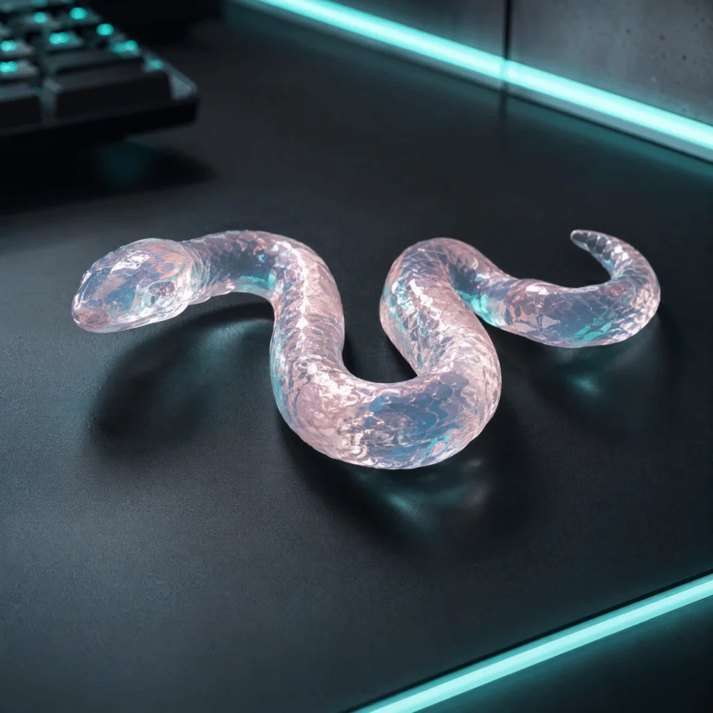 Handmade Slow Rebound Snake Simulation Ultra Moist Transparent Snake Squeeze Slow Rise Sticky Soft Snake Pinch Children