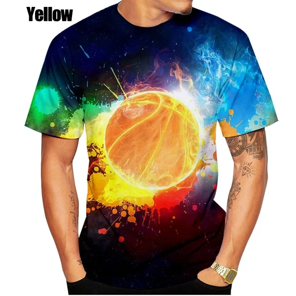 New Summer Fashion Basketball 3d Printed Short Sleeved T-shirt Men Funny Casual Sport T Shirt