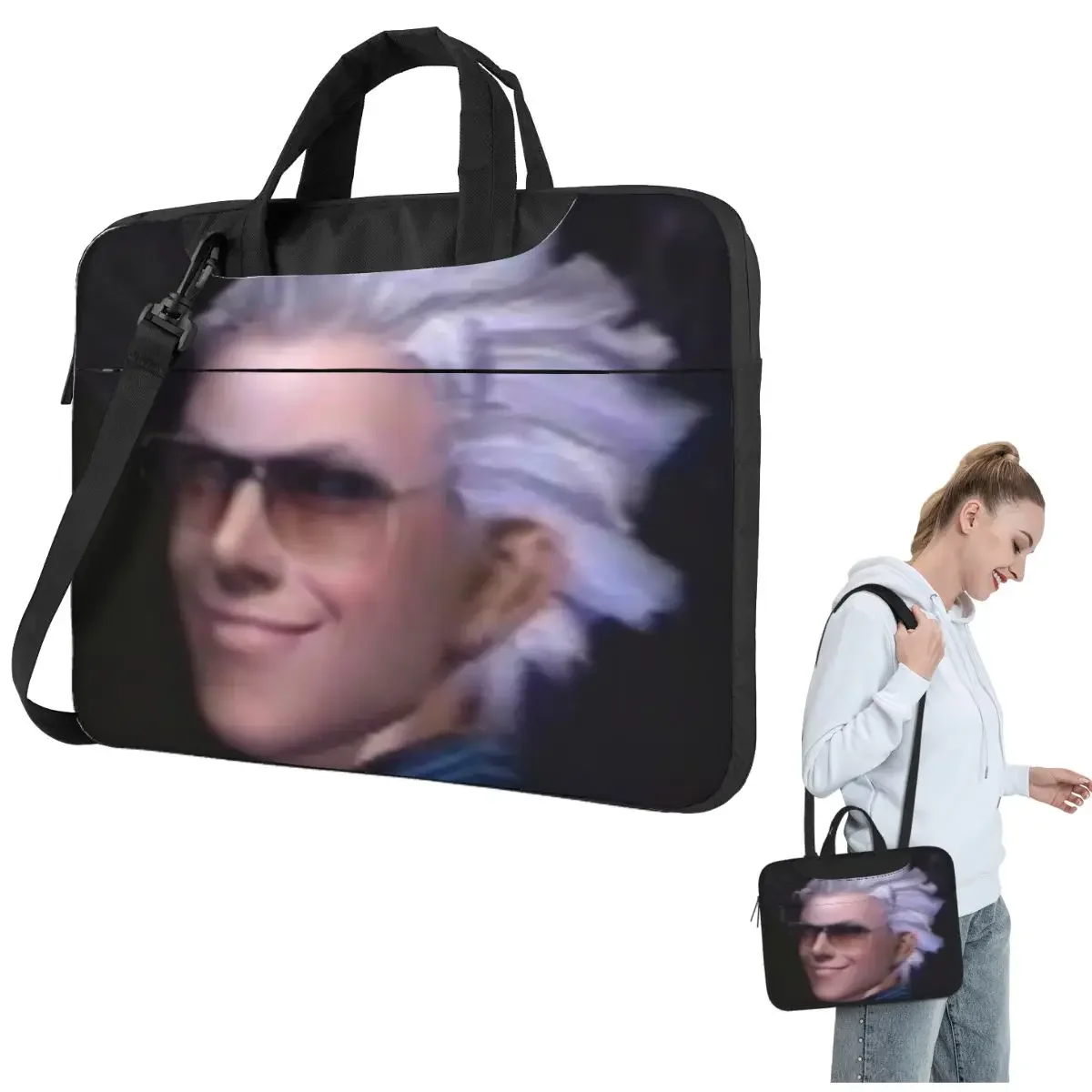 Vergil From The Devil May Cry Series Crossbody Laptop Bag Case Computer Bag Resistant Protective Notebook Pouch for Lenovo