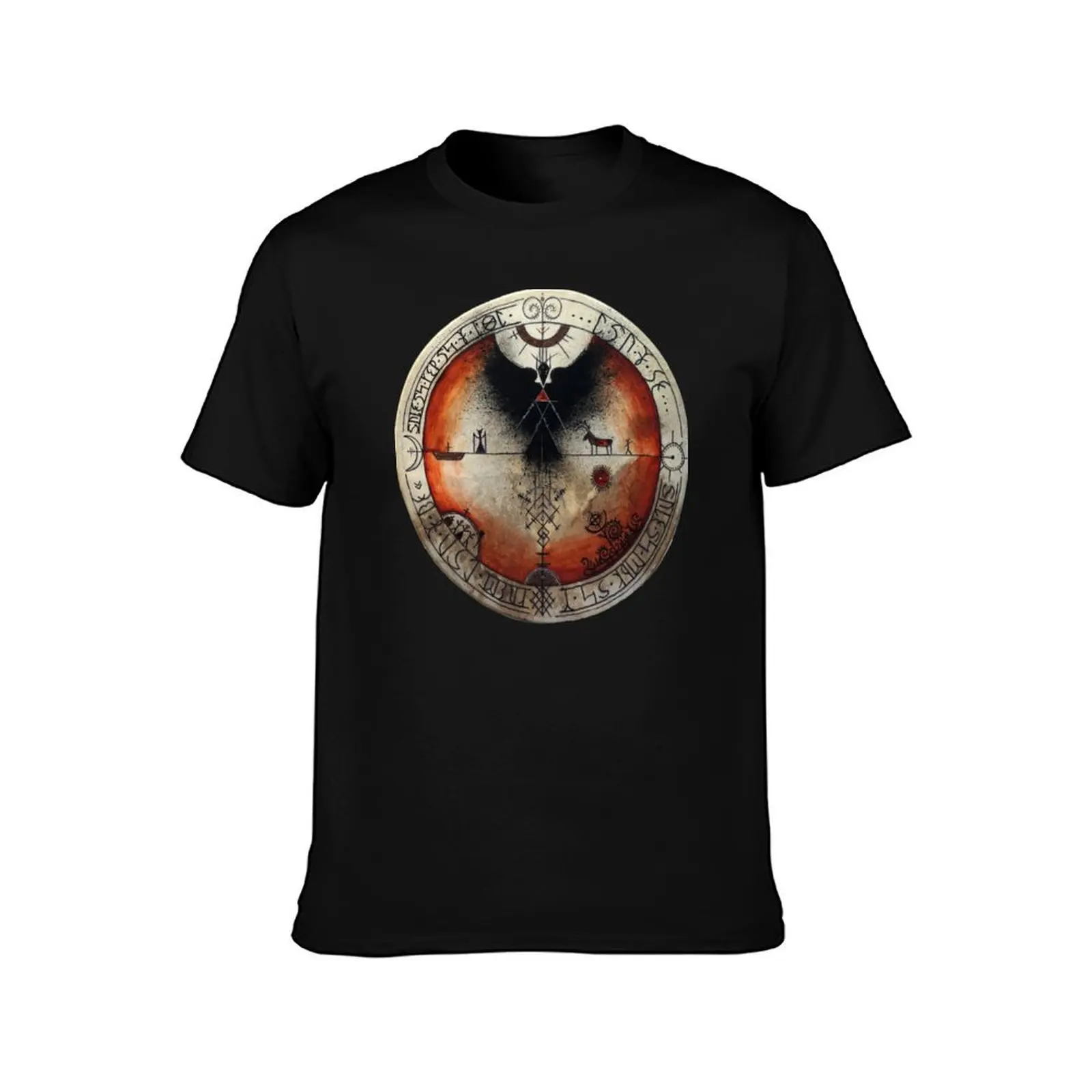 Raven Shamans Drum T-Shirt Summer Casual Cotton Tee Oversized Streetwear Tops Vintage Graphic Print Loose Fit Short Sleeve