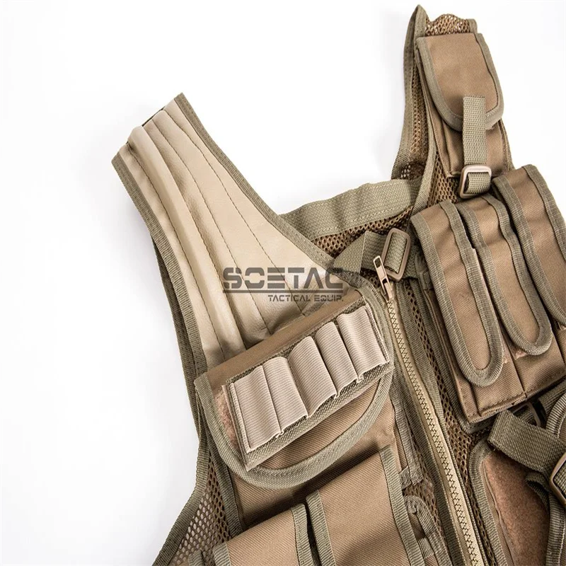 Outdoor Training Tactical Vest CS Multi-pocket Molle Vest Airsoft Combat Armor Hunting Paintball Vest Zipper