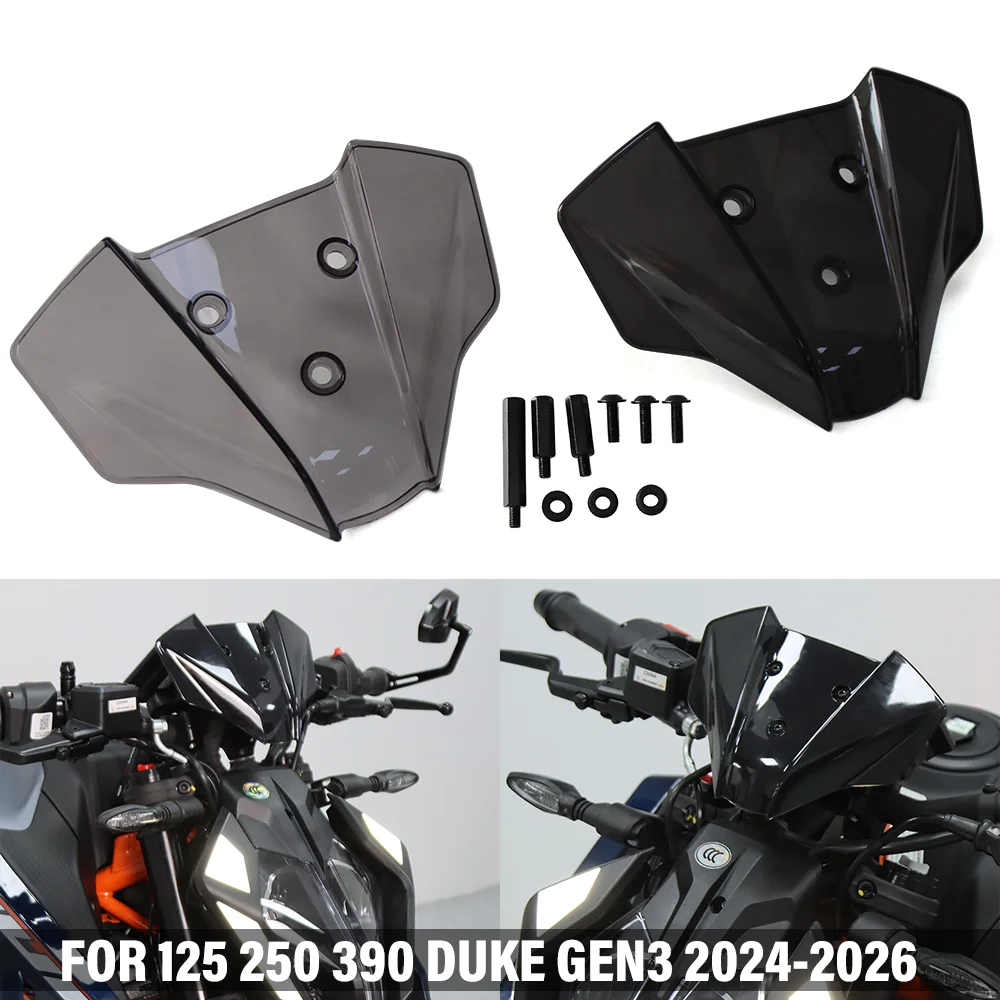 FÜR 125/250/390DUKE 2025/1290 SUPER DUKE R/RR/EVO Motorrad Windschutzscheibe Verkleidung Wind Flyscreen Deflektoren Windschutzscheibe Zubehör