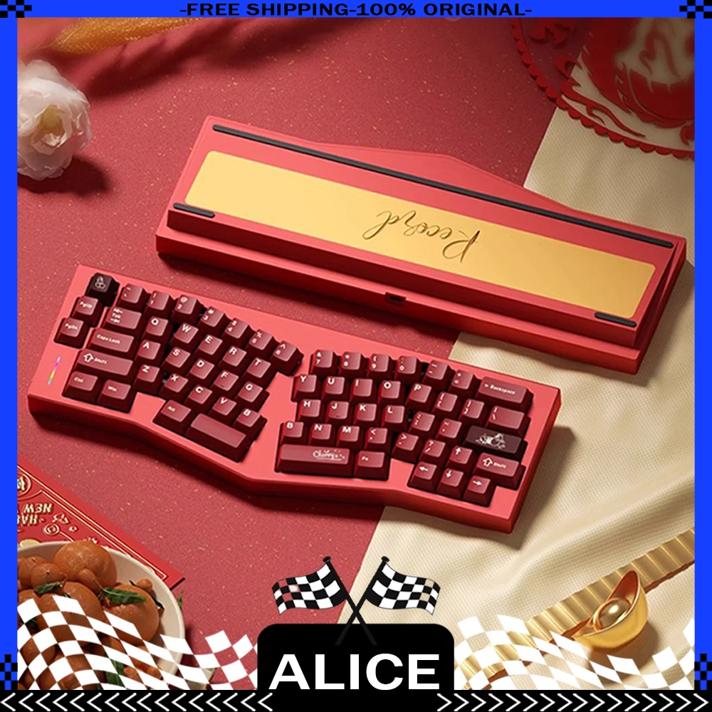 

Weikav Record Alice Mechanical Keyboard Kit Three Mode Aluminium Alloy Customized RGB Gaming Keyboard Kit For Win Office Gifts
