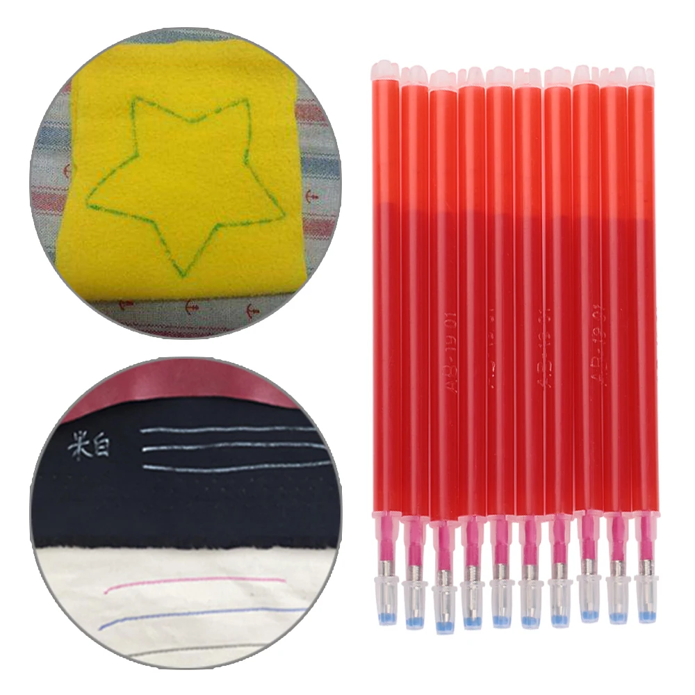 

10PCS High Temperature Disappearing Pen Fabric Markers Pencil Marker Pens Heat Wrap Fade Out DIY Patchwork Cross Stitch