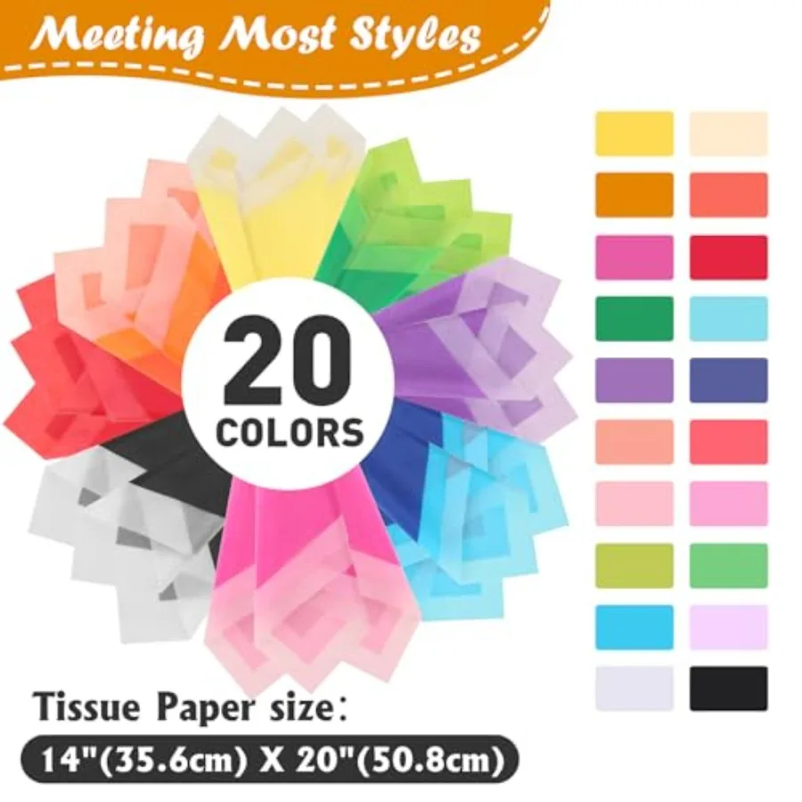 1000 PCS Tissue Paper, 20 Colors 14
