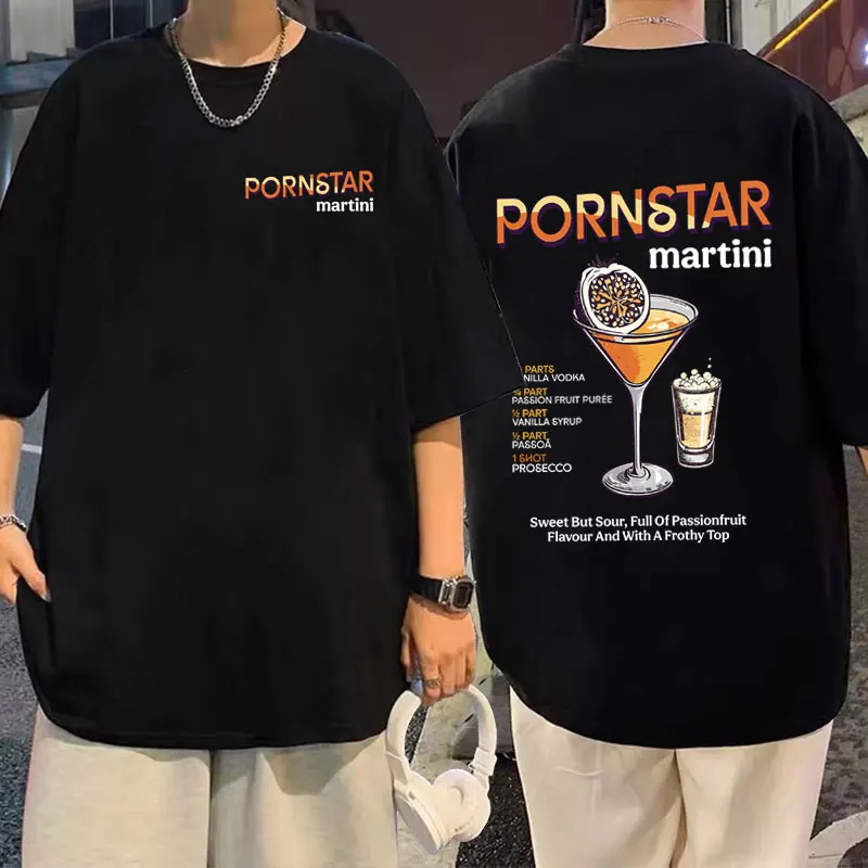 

Funny Pornstar Martini Cocktail Graphic T-shirt Men Women Vintage Oversized Streetwear Tshirt Unsiex Soft Cotton Short Sleeve