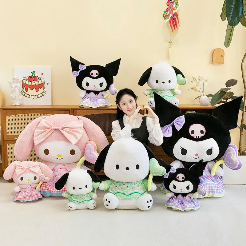 

40-65CM Large Big Size Sanrio My Melody Kuromi Kawaii Plushies Cartoon Anime Stuffed Bolster Comfortable Soft Doll Holiday Gifts