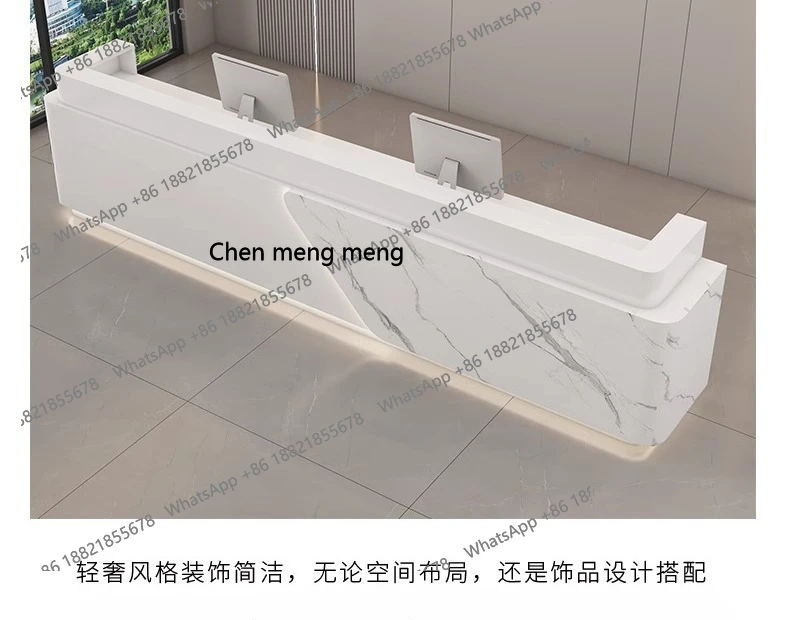 X Simple Company مكتب الاستقبال طلاء فندق نادي الاستقبال الرخامي، أمين الصندوق، بار صالون التجميل