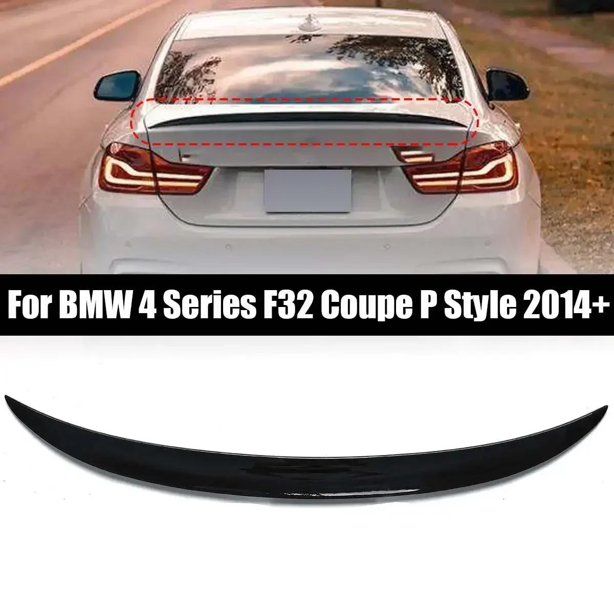 

For BMW F32 4 Series 420i 428i 430i 2 Door Coupe F32 Carbon Fiber Rear Trunk Spoiler M4 Style 2014 2015 2016 - UP Body Kit