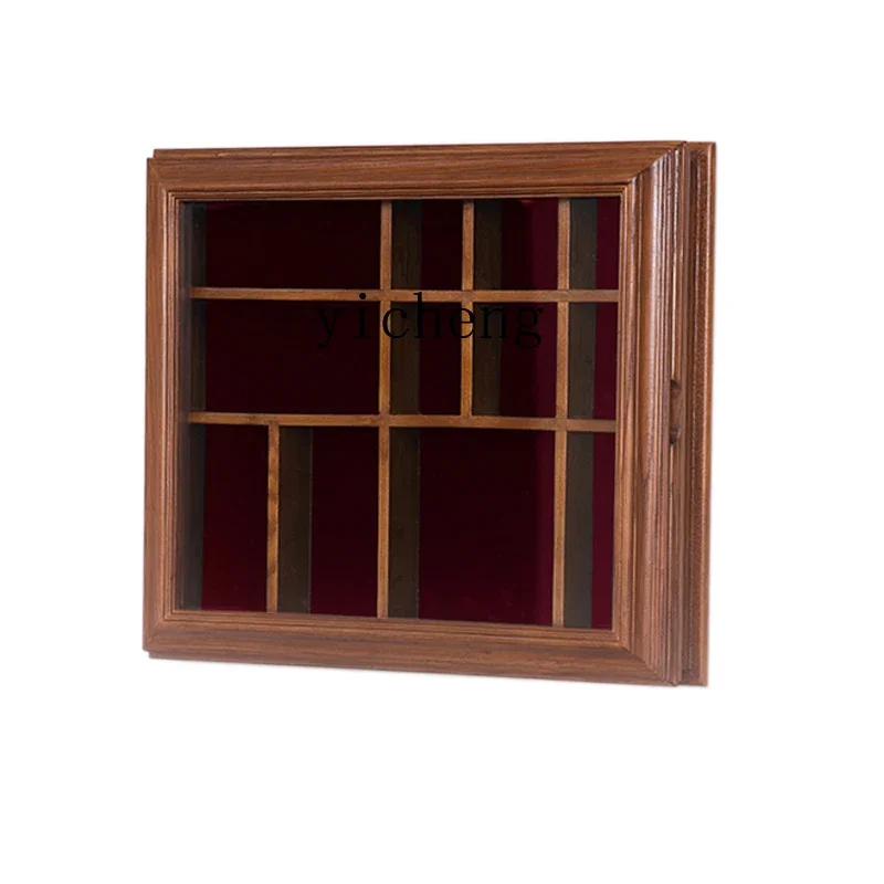 ZWS. Solid wood retro wall storage display rack perfume figure display cabinet wall hanging