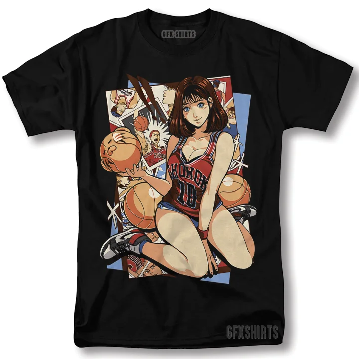 Slam Dunk T-shirt Haruko Akagi Slam Dunk Basketball Anime Hentai Manga T-Shirt