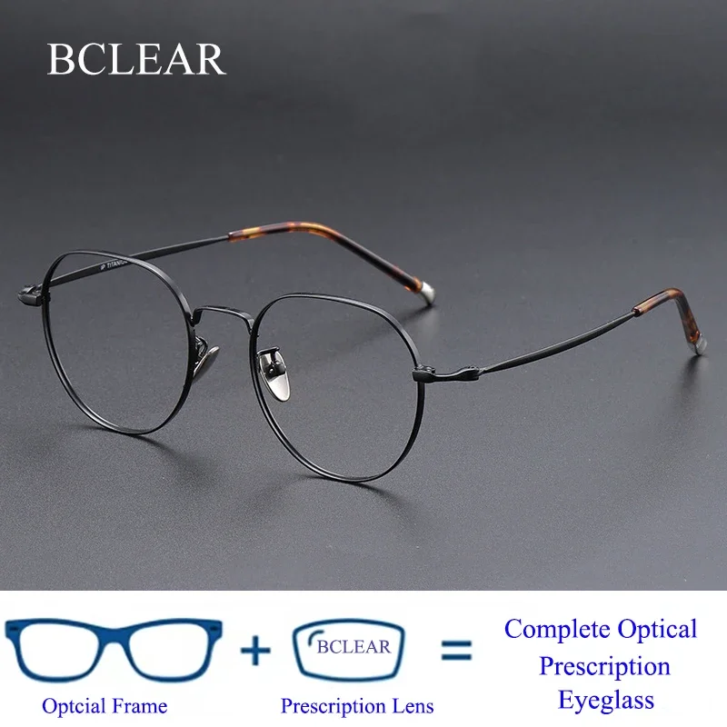BCLEAR High-quality Titanium Round Progressive Prescription Glasses Fashion Myopia Eyewear Circular Optical Eyeglasses for Women