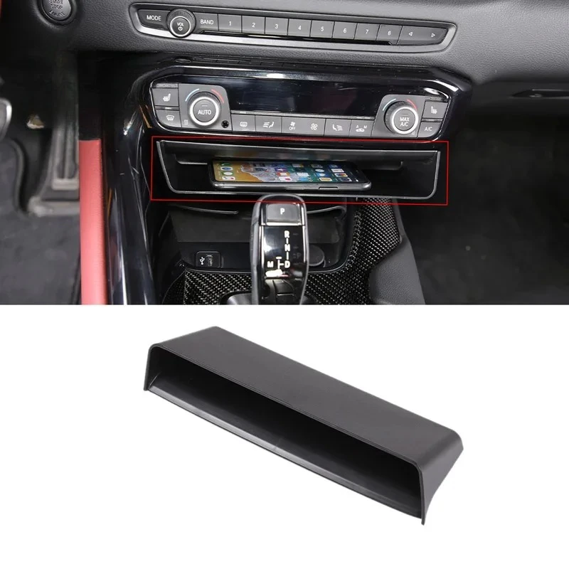 For Toyota GR Supra MK5 A90 2019-2025 ABS Black Car Central Control Storage Box Multifunctional Phone Tray Car Accessories