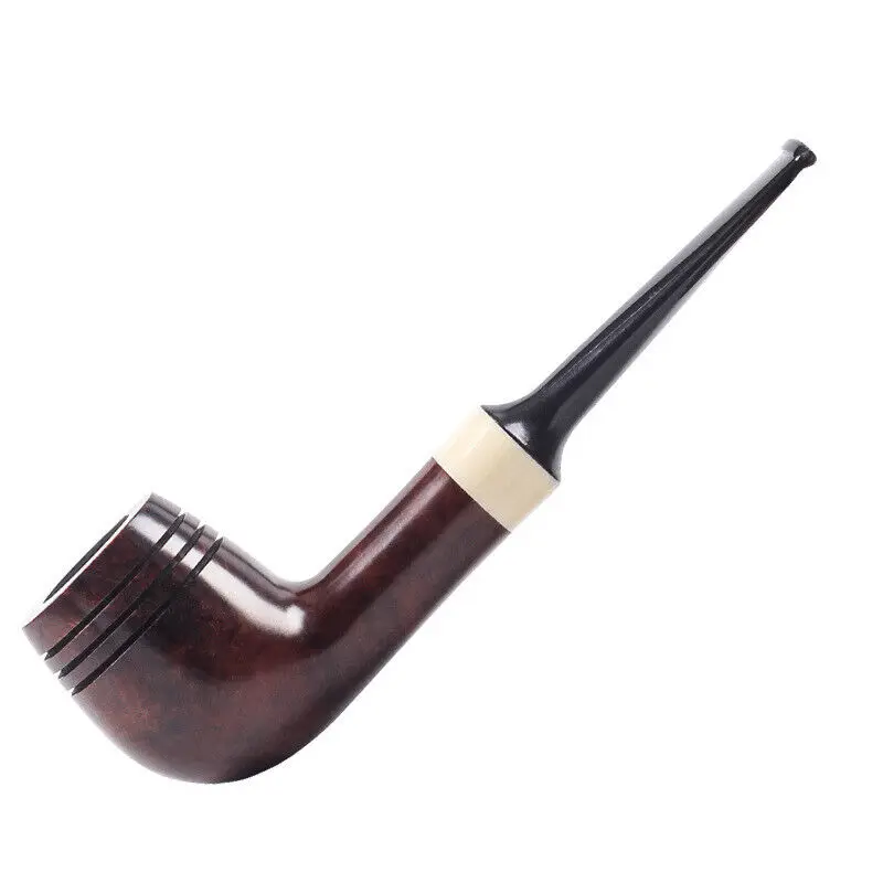 Classic Bruyere Pipe Handmade Solid Wood Smoker Smoking Tobacco Pipe Smoking Pipes straight Design Men 9mm Filter Pipe Gifts