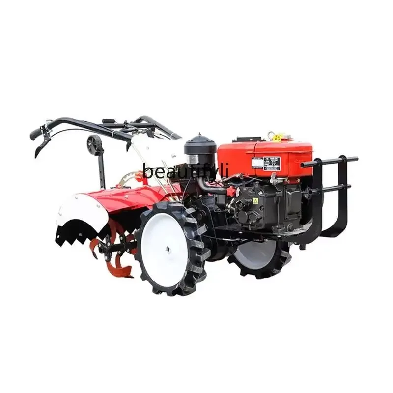 A55 New four-wheel drive micro-tiller, household multi-function, small ditch tillage agricultural plowing hand support