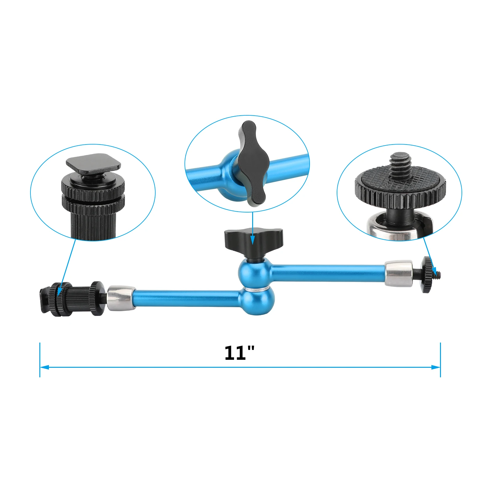 CAMVATE 11 Zoll Magic Arm mit Kugelgelenken und Schuhadapter-Verlängerungsarm für Monitorlicht-Mikrofonzubehör