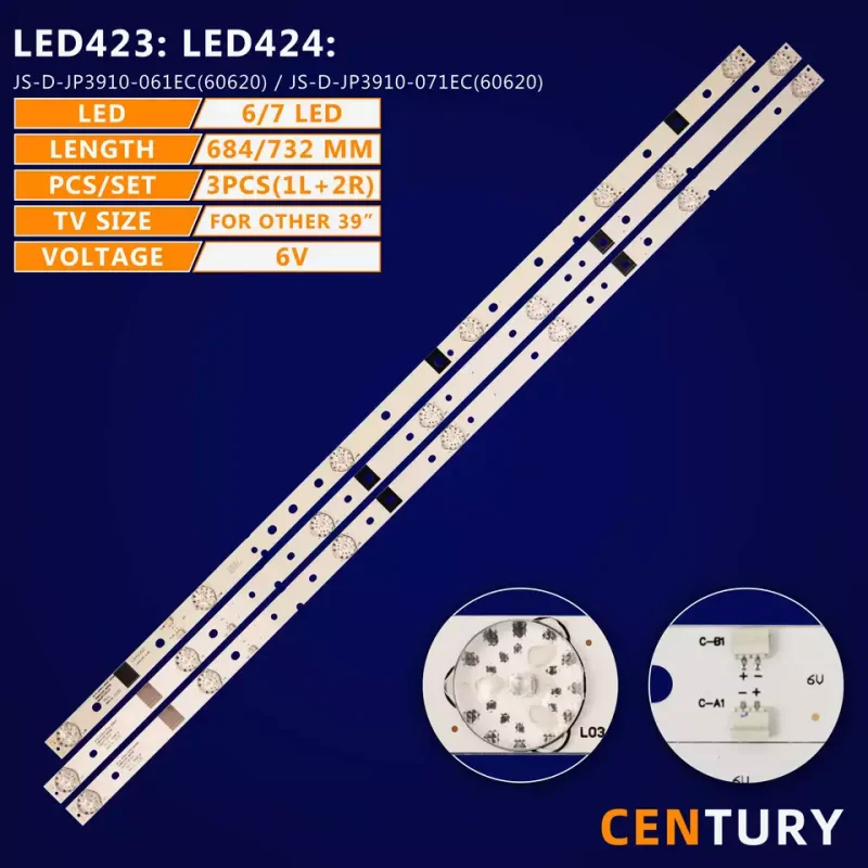 10kit tira de luz de fundo led para JS-D-JP3910-061EC(60620) / MS-L0878-L 2015-12-10/JS-D-JP3910-071EC(60620) / MS-L0878-R 2015-12-10