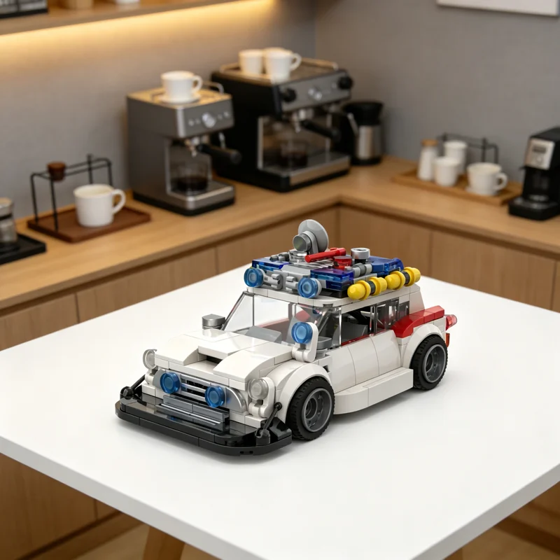

330pcs MOC Mini Cooper S Custom Ecto 1 City Champions Model Building Blocks Construction Christmas Gifts Toy Creative DIY Idea