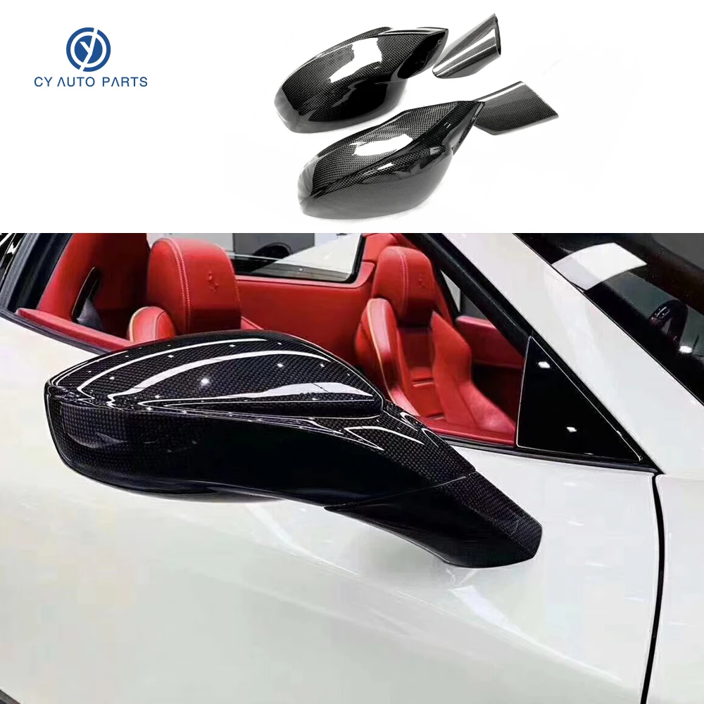 

High Quality Carbon Fiber Rearview Car Mirror Cover Replacement Mirror Cover 4pcs For Ferrari 458 488 Mirror Covers