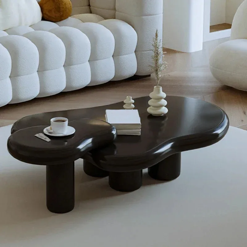 Modern Living Room Café Tables for Café Furniture Irregular White Coffee Table Creative Cream Series Upscale Large Coffee Tables