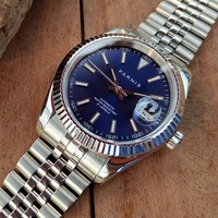 Men's 39mm Automatic Watch Classic Datebook Dental Ring Miyota 8215 Calibre Five-Bead Steel Band Waterproof