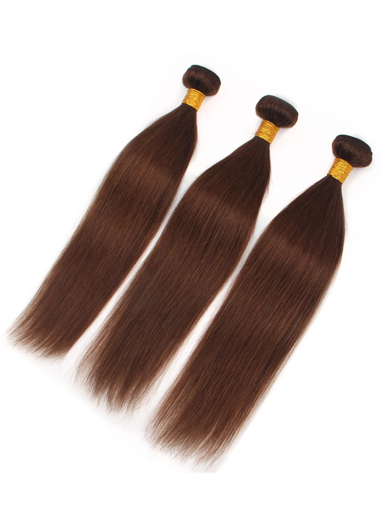 #4 Straight Human Hair Weave Bundles 1/3/4 Pieces Light Brown Wholesale 100% Human Hair Extensions 8-32 Inch Brazilian Remy Hair