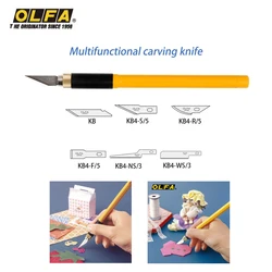 Japan OLFA AK-4/157B Multifunctional Carving Pen Knife Professional Carving Knife Non-slip Handle Suitable for DIY Wood Carving Rubber Stamp Food Carving Paper Carving Hand-made Mold Precision Carving Knife