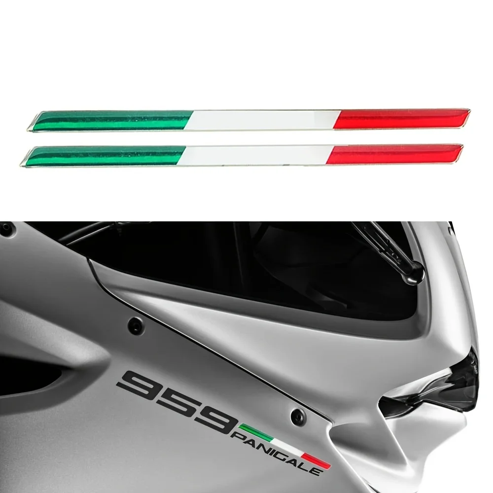 2 Stück dünne Italien-Flaggen-Aufkleber, Abzeichen, Emblem, Dekoration für italienisches Auto, Fahrrad, Motorrad