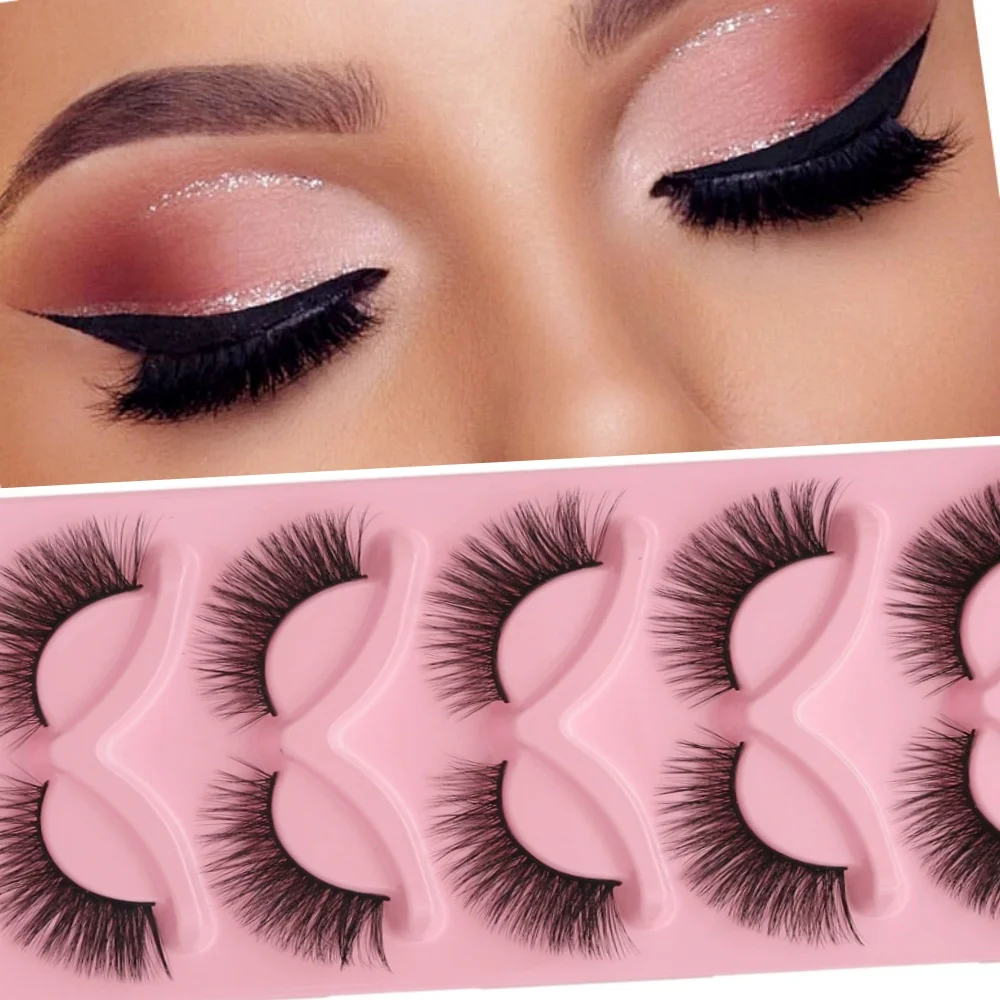 GIOIO Bestseller Schönheits-Make-up: 5 Paar diagonale falsche Wimpern im Fuchs-Stil, die die Augen verlängern können