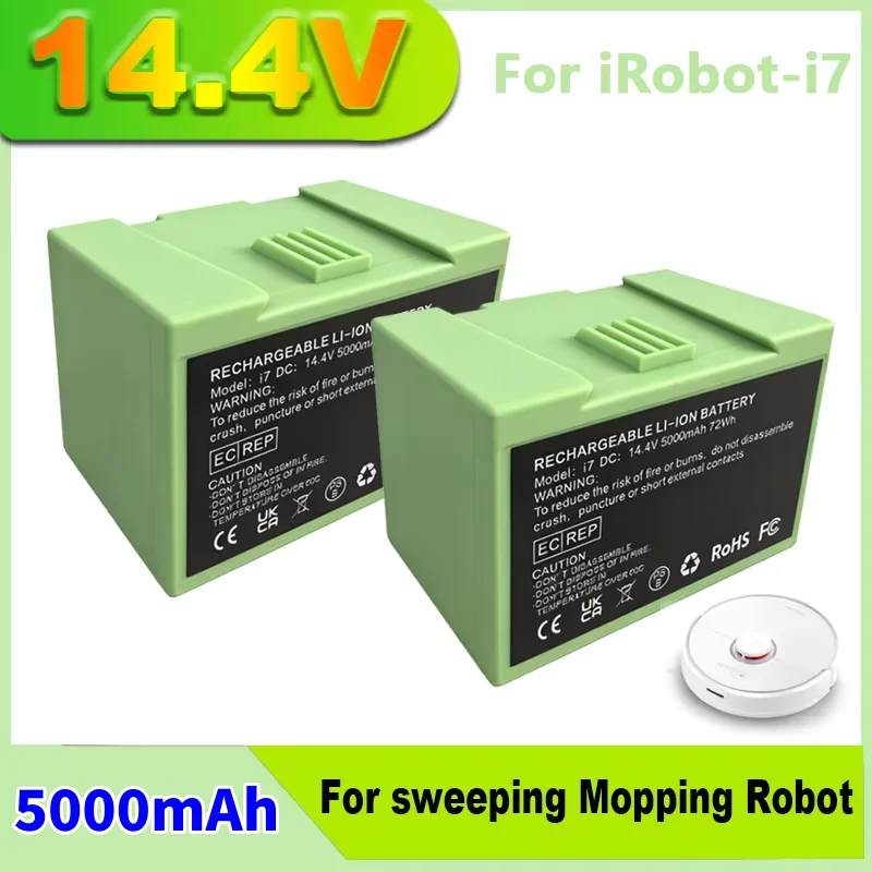Für iRobot Roomba i7 14,4 V 5000 mAh Ersatzakku für Roomba i3 i4 i7 e5 e6 Staubsauger Elektrowerkzeuge wiederaufladbarer Akku