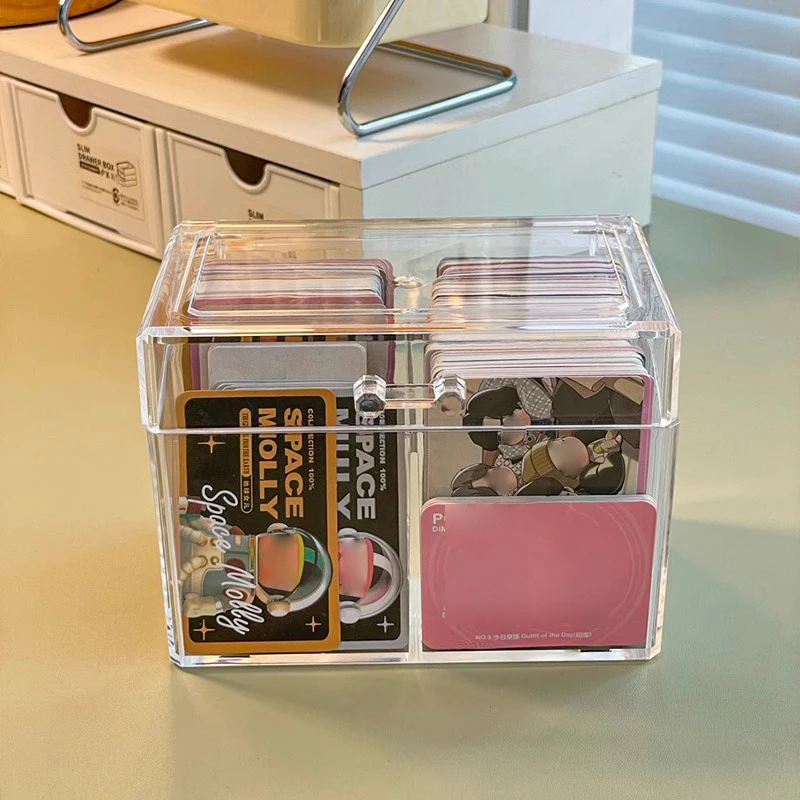 Transparent Photocards Holder Small Card Storage Box Organizer Box Case Container Card Postcard Collection Organizer