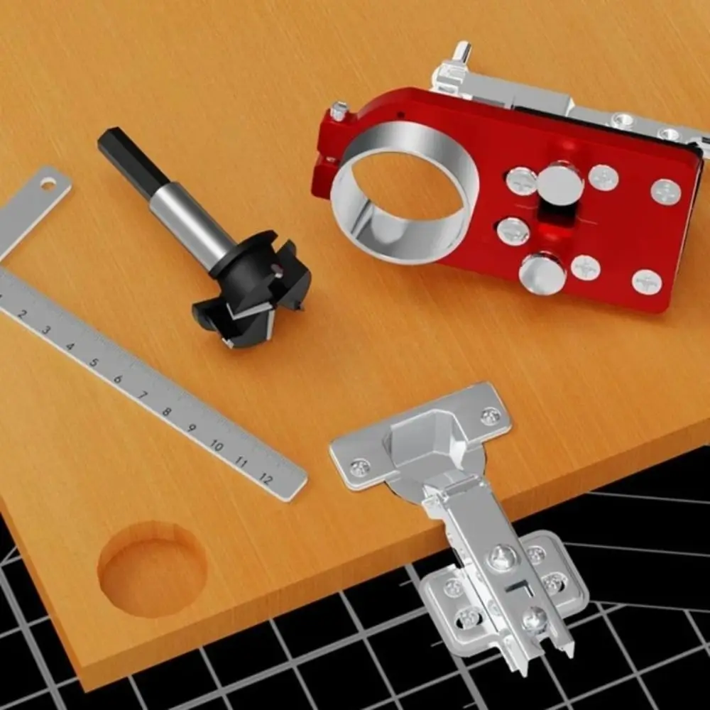 

Accurate Positioning Tool Hinge Hole Opener Fixture Ruler Precision Guide Concealed Hinge Drilling Locator Practical Design