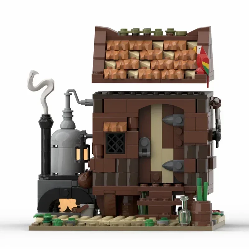 Moc Bouwstenen Pirate Street View Model Rum Distilleerderij Technologie Modulaire Blokken Geschenken Kerstspeelgoed Diy Sets Assemblage