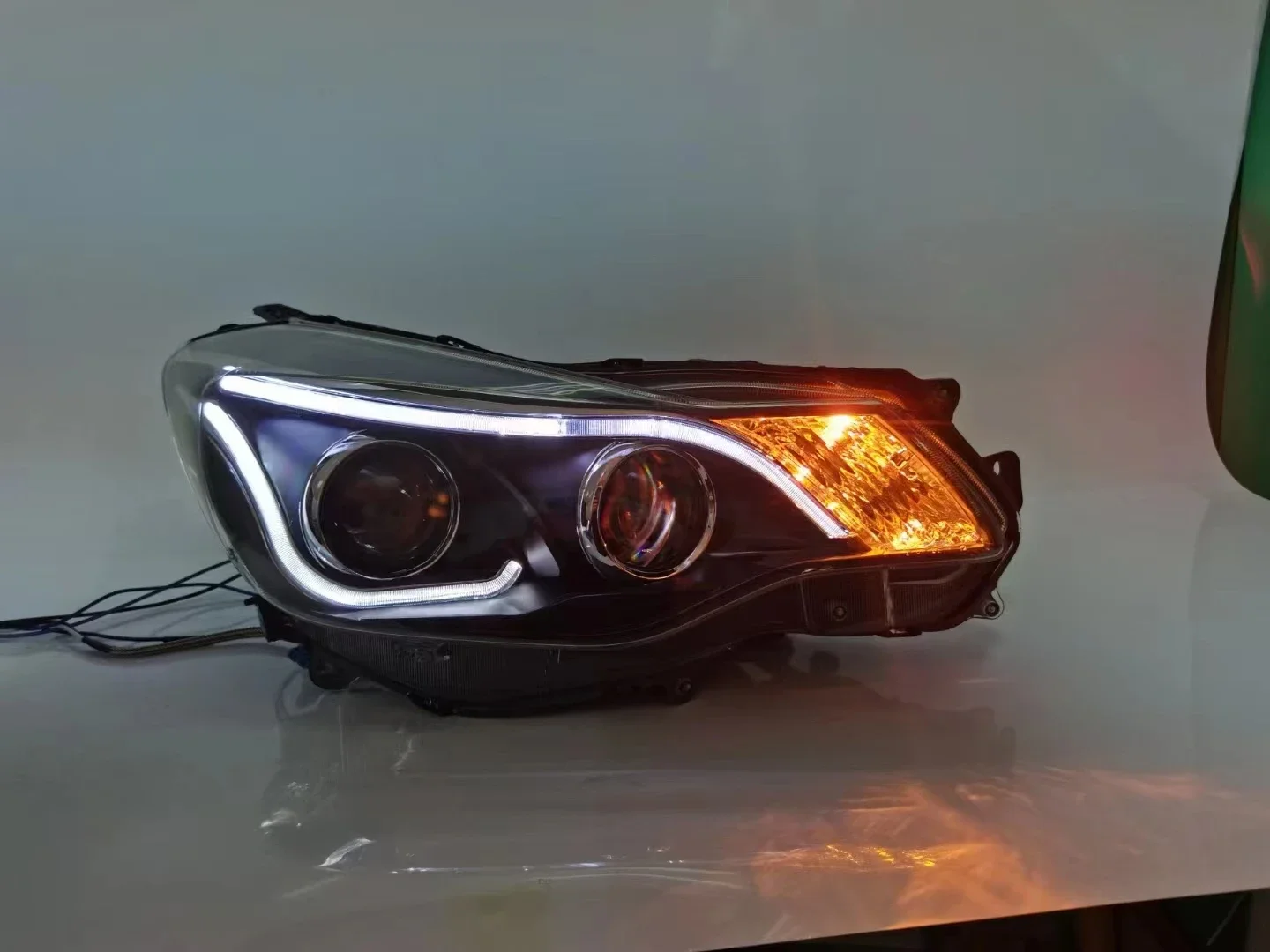 

Car LED Headlight for Subaru xv Cob Angel Eye Led Daytime Running Light Drl Turn Signal with Projector Lens