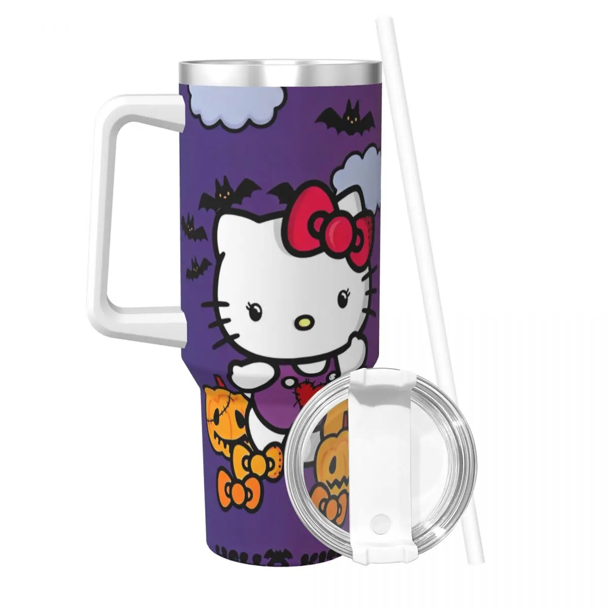 

Kawaii Hello Kitty Tumbler Cute Cartoon Hot Drinks Water Bottle Portable Stainless Steel Coffee Mug Design Travel Car Mugs