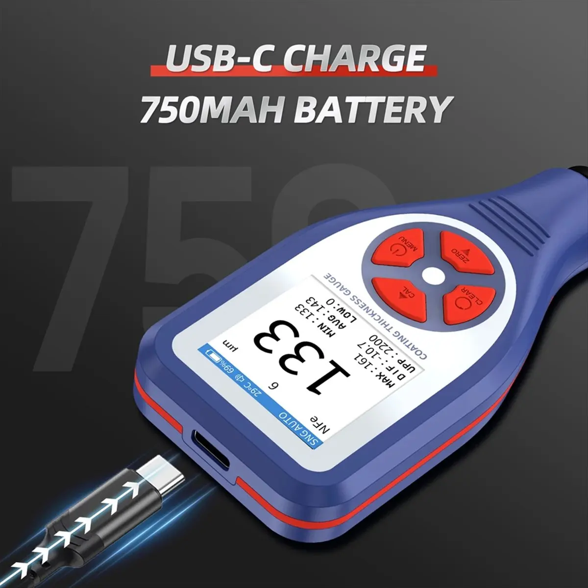 

(ABLP) Mini Digital Automotive Coating Thickness Gauge Measures Fe/NFe Car Coating Thickness Suitable for Used Car Appraisal