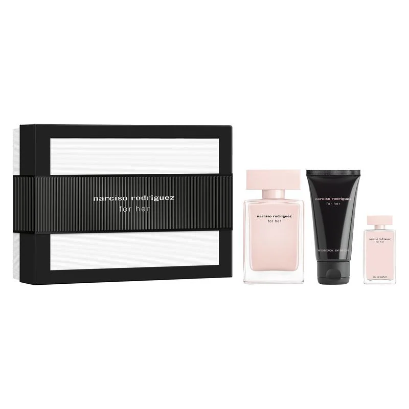 Narciso Rodriguez - for Her EDP Spray (50ml) y Loción Corporal (50ml) y EDP Spray (7.5ml)