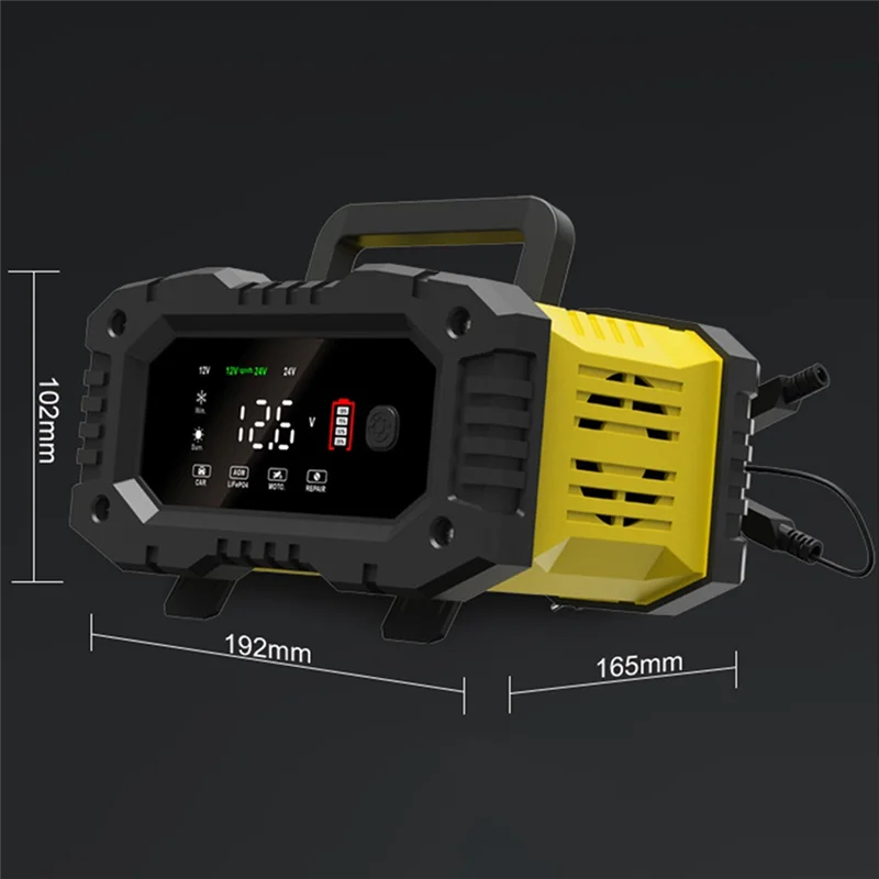 AB02 10A High Power Portable Car Motorcycle Battery Charger 12V24V For Battery Charging UK Plug