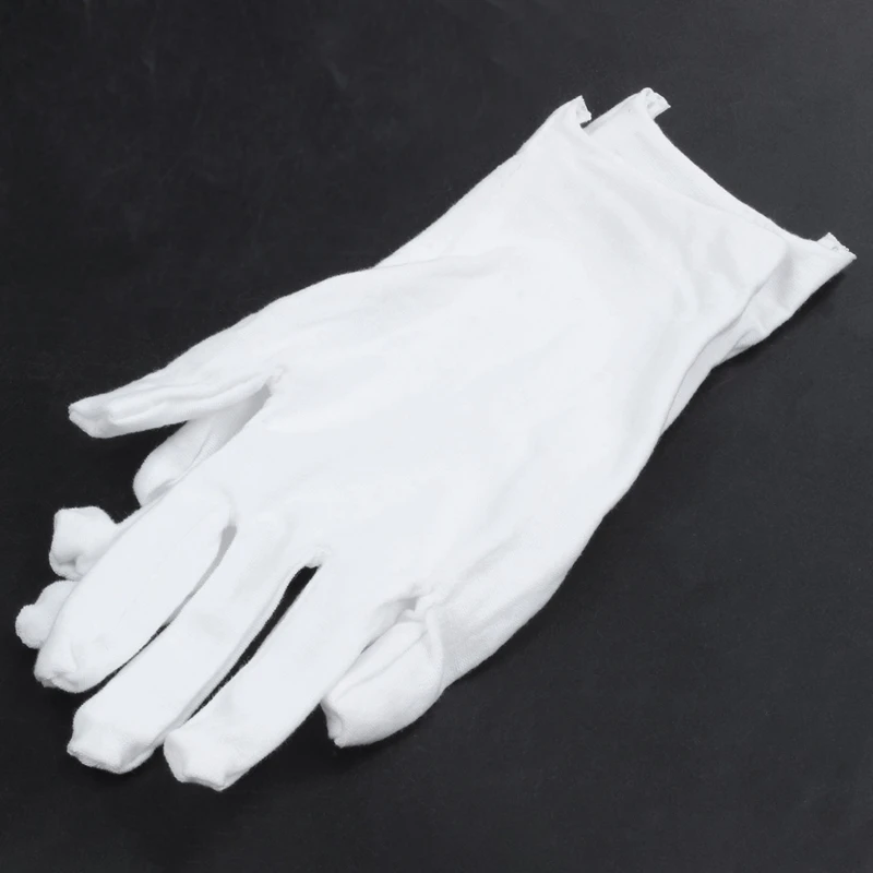 Guantes Blancos de algodón antiestáticos, protectores para trabajadores del hogar, 2 unidades