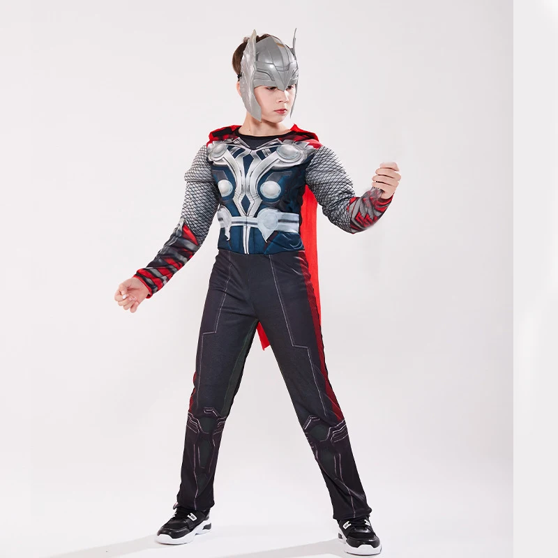 Avengers IronSpider Thor Venom Muscle Cosplay with Mask Spider Costume Superhero Bodysuit Outfits Halloween Costume for Kids