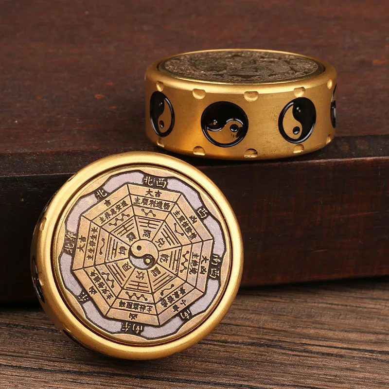 

Brass Taiji Fidget Spinner Double-fish Mahjong Rotating Fingertip Gyro Retro Decompression Hand Spinner Antistress Fidget Toys