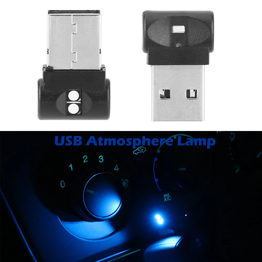 

Mini USB Car Foot Light Plug And Play Emergency Lighting LED Atmosphere Light Colorful Decorative Lamp PC Auto Interior